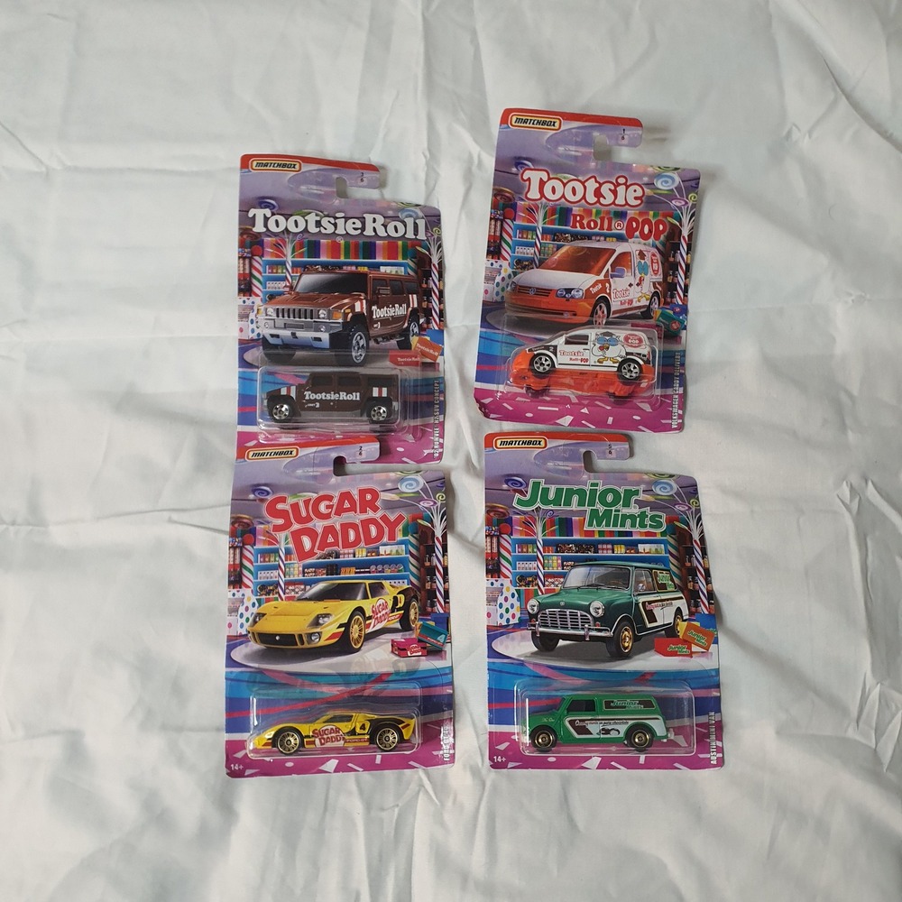 Matchbox Candy Series Set Tootsie Roll‎ Sugar Daddy Junior Mints Diecast 4-Pack